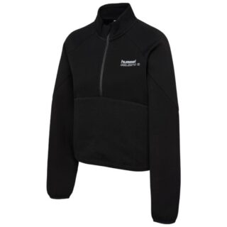 Hummel Tech Fleece Boxy Half-Zip Damen-Top – Schwarz, Ideal für Laufen und Training, Bequemer, sportlicher Style