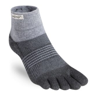 Injinji Trail Midweight Mini Crew Socken Grau M/L 40½-44½ für komfortables Laufen und Wandern