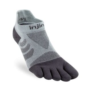 Injinji Ultra Run No-Show Socken M/L 40½-44½ Grau für optimalen Komfort beim Laufen und Training