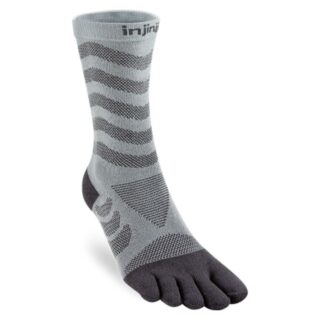 Injinji UltraRun Mini Crew Socken Grau M/L 40½-44½ für Laufen und Outdoor-Aktivitäten