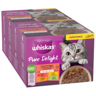 Jumbopack Whiskas Pure Delight Portionsbeutel 96 x 85 g - Klassisches Ragout in Gelee