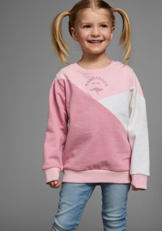 KangaROOS Sweatshirt "Colorblocking für kleine Mädchen", Langarm, hüftlang, lockere Passform, mit Logodruck