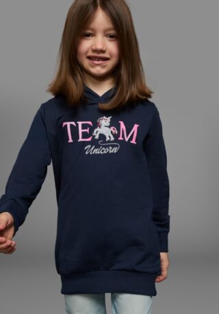 KIDSWORLD Kapuzensweatshirt ", Longsweashirt mit Pailletten", Langarm, Basic-Passform, mit modischem Druck, mit Kapuze