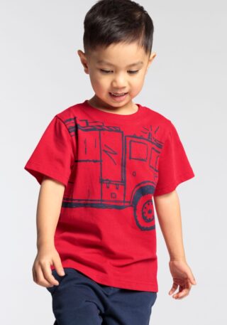 KIDSWORLD T-Shirt "FEUERWEHR" Kurzarm, Basic-Passform, mit trendigem Druck, Rundhalsausschnitt