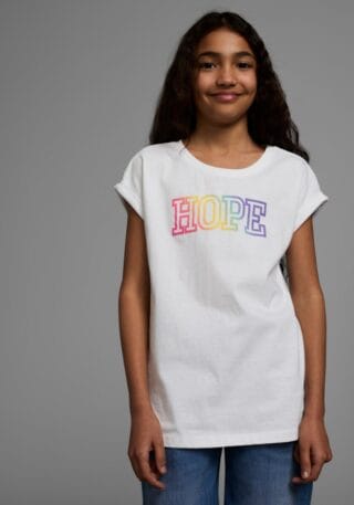 KIDSWORLD T-Shirt "Mit Print: HOPE" Kurzarm, bequeme Passform, mit Print, Rundhalsausschnitt