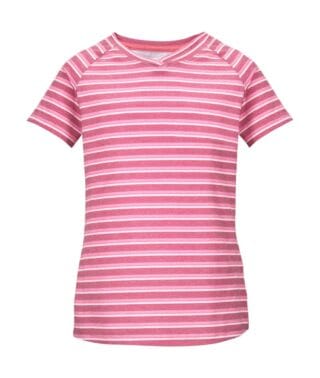 Killtec T-Shirt "KOS 136 GRLS TSHRT" Mädchen T-Shirt, V-Ausschnitt, Streifenmuster, Raglan-Schnitt