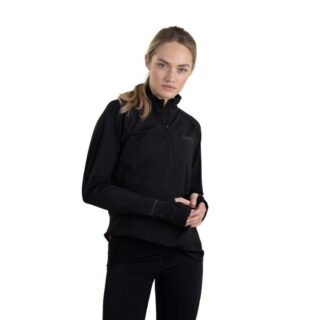 LIPATI Calvus Zip Warm Shirt Damen L Schwarz - Hochwertiges Laufshirt für kalte Tage