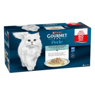 Mixpaket Gourmet Perle 60 x 85 g - Zarte Stückchen aus dem Meer in Sauce (4 Sorten)