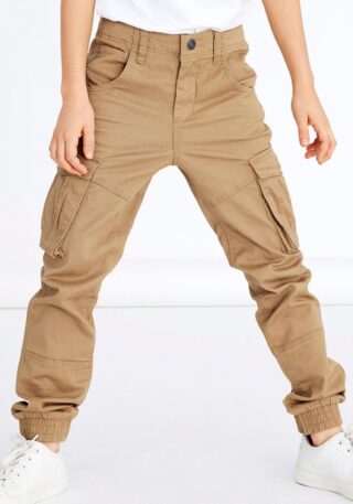 Name It Cargohose "NKMRYAN – für Jungen mit verstellbarem Bund und Stretchkomfort" unifarben, casual, regular fit, Twill