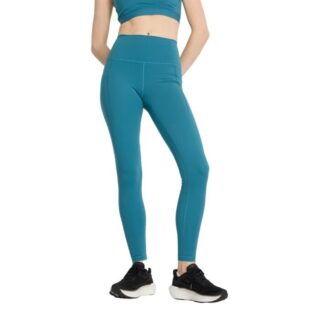 New Balance NB Sleek Pocket High Rise Leggings 27" Damen, Blau, Lauf- und Trainingshose mit Feuchtigkeitsmanagement
