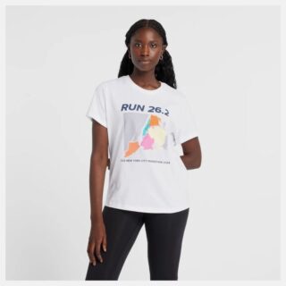 New Balance NYC Marathon Grafik T-Shirt Damen Gr. L - Weiß