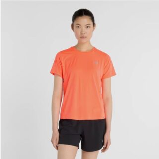 New Balance Race Day SS Damen-T-Shirt Bright Orange – Leicht, atmungsaktiv & perfekt für schnelle Läufe
