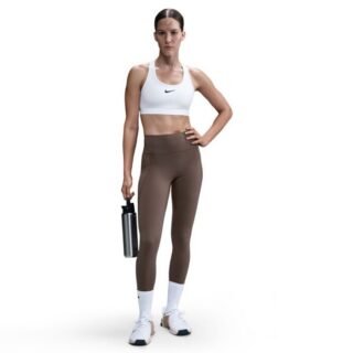 Nike Damen Dri-FIT Pocket Tights in Mink Brown – Ideal für Laufen und Training mit praktischem Taschen-Design.