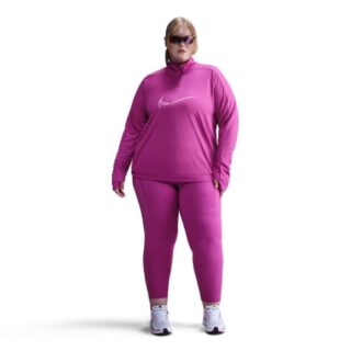 Nike Dri-FIT Swoosh Half-Zip Mid Layer (Plus Size) 1X Pink für Damen – Atmungsaktiv und bequem für den Lauf