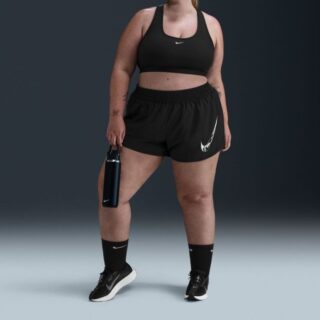 Nike One Dri-FIT Swoosh Shorts (Plus Size) Gr. 1X - Bequeme Laufshorts für Frauen in Schwarz