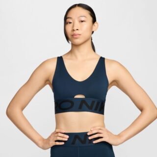 Nike Pro Indy Plunge Bra Bold - Damen Sport-BH Gr. L in Blau