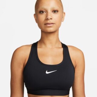 Nike Swoosh Medium Support Sport-Bra für Damen - Größe L, Schwarz