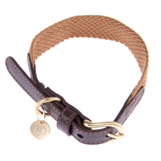 Nomad Tales Bloom Halsband, caramel - Größe M: 40 - 46 Halsumfang, 32 mm breit