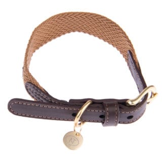 Nomad Tales Bloom Halsband, caramel - Größe S: 36 - 40 cm Halsumfang, 25 mm breit