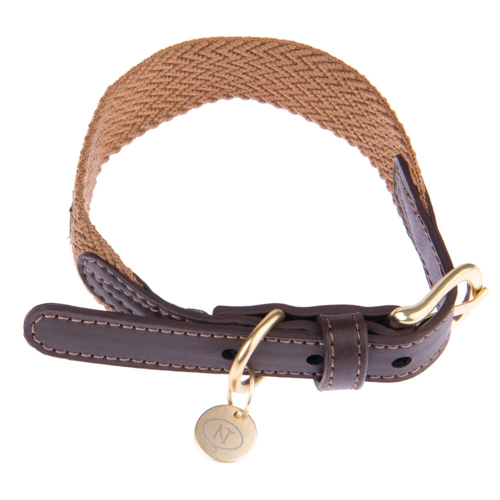 Nomad Tales Bloom Halsband, caramel - Größe S: 36 - 40 cm Halsumfang, 25 mm breit