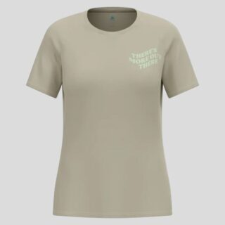 Odlo Essential Kurzarmshirt für Damen, Gr. L, Grau/Braun – Leichtes Funktionsshirt für Lauftraining und Sport
