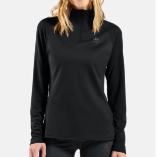 Odlo Essentials Ceramiwarm Mid Layer Half Zip Gr. L Schwarz Damen