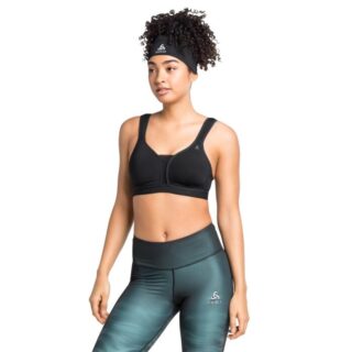 Odlo High Support Sport-BH 70A, Schwarz – Bequemes, stützendes Lauf- und Trainings-Design