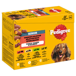 Pedigree Senior Frischebeutel Multipack in Gelee - Sparpaket: Gemischte Selektion in Gelee (4 Varietäten) 24 x 100 g