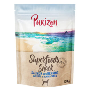 Purizon Superfoods Hunde Snacks 100 g - Lachs mit Hering, Karotten & Brombeeren 100 g