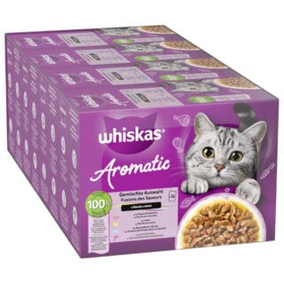 Sparpaket Whiskas 1+ Aromatic Selection 96 x 85 g - Mix in Sauce