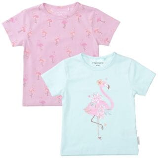 STACCATO T-Shirt 2 tlg. 2er Pack mit Flamingo-Motiven, Allover-Druck, für Girls