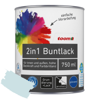 toom 2in1 Buntlack 'Atempause' hellblau glänzend 750 ml