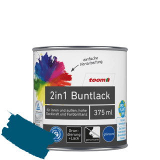 toom 2in1 Buntlack 'Blaupause' enzianblau glänzend 375 ml