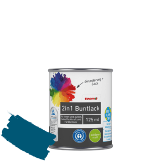 toom 2in1 Buntlack 'Blaupause' enzianblau seidenmatt 125 ml