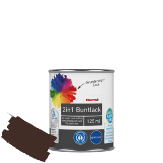 toom 2in1 Buntlack 'Edelbraun' schokobraun glänzend 125 ml