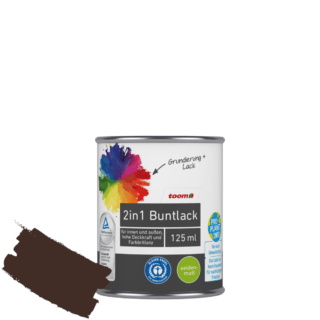 toom 2in1 Buntlack 'Edelbraun' schokobraun seidenmatt 125 ml