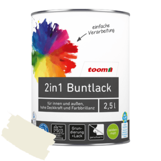 toom 2in1 Buntlack 'Eisblume' reinweiß seidenmatt 2,5 l