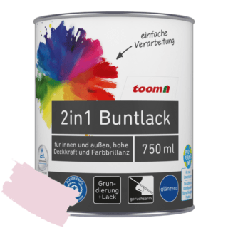 toom 2in1 Buntlack 'Flamingo' rosa glänzend 750 ml