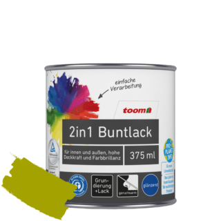 toom 2in1 Buntlack 'Frühlingswiese' limettengrün glänzend 375 ml