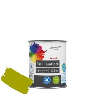 toom 2in1 Buntlack 'Frühlingswiese' limettengrün seidenmatt 125 ml