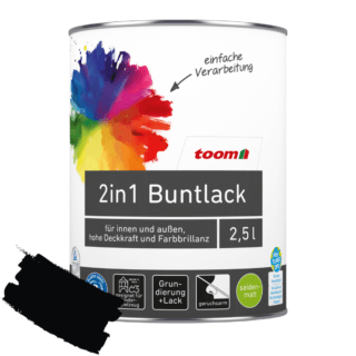 toom 2in1 Buntlack 'Mitternacht' tiefschwarz seidenmatt 2,5 l