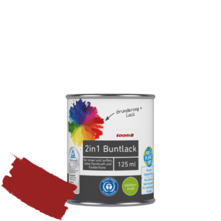 toom 2in1 Buntlack 'Mohnblume' feuerrot seidenmatt 125 ml