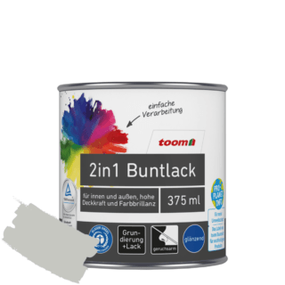 toom 2in1 Buntlack 'Mondschein' lichtgrau glänzend 375 ml