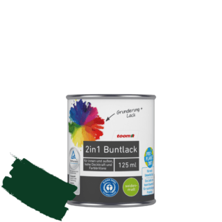 toom 2in1 Buntlack 'Morgentau' moosgrün seidenmatt 125 ml