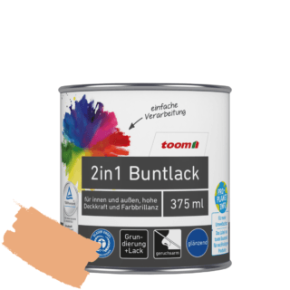 toom 2in1 Buntlack papayafarben glänzend 375 ml