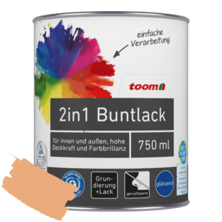 toom 2in1 Buntlack papayafarben glänzend 750 ml