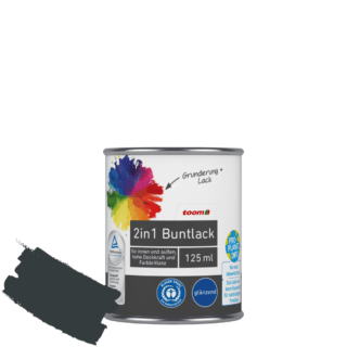 toom 2in1 Buntlack 'Schattenspiel' anthrazitfarben glänzend 125 ml