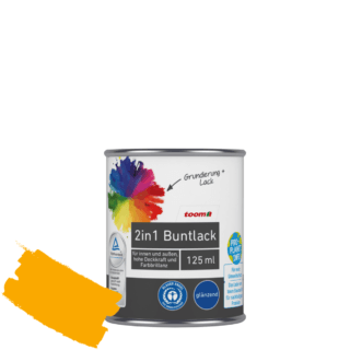 toom 2in1 Buntlack 'Sonnenblume' orangegelb glänzend 125 ml