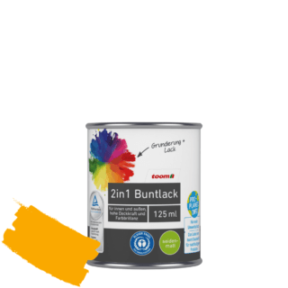 toom 2in1 Buntlack 'Sonnenblume' orangegelb seidenmatt 125 ml