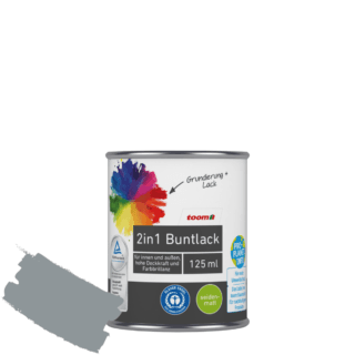 toom 2in1 Buntlack 'Stadtgeflüster' silbergrau seidenmatt 125 ml
